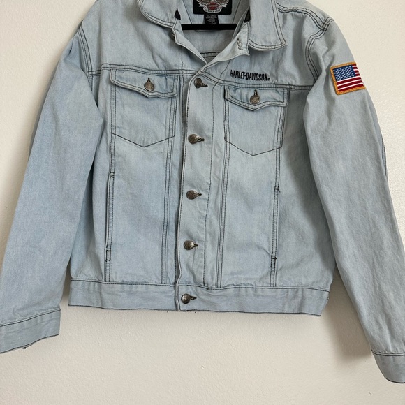 Harley Davidson An American Legend Made USADenim Jacket Sz S - Picture 2 of 11